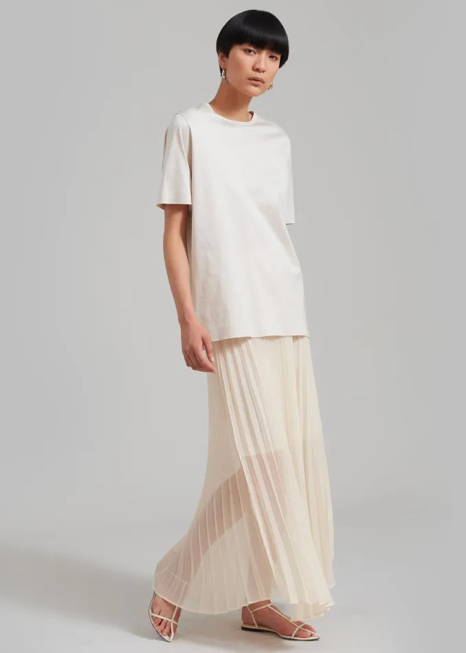 Women The Frankie Shop Bottoms Kaya Pleated Maxi Skirt Beige