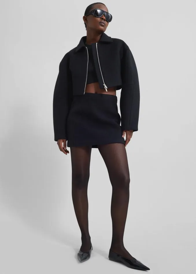 Women The Frankie Shop Bottoms Kerrigan Wool Mini Skirt Black