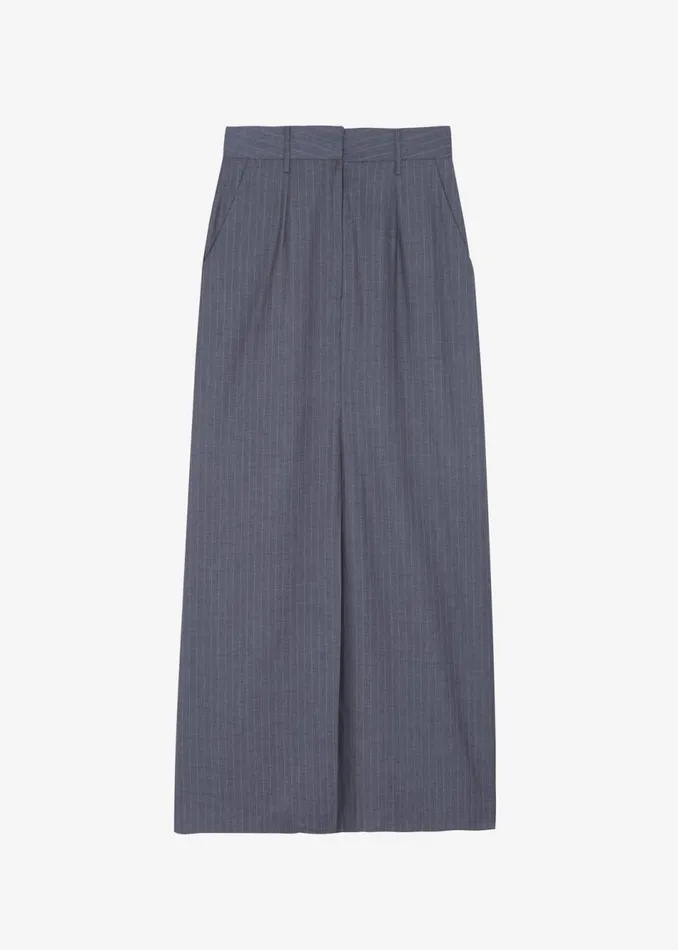 Women The Frankie Shop Bottoms Kerry Maxi Skirt Grey Pinstripe