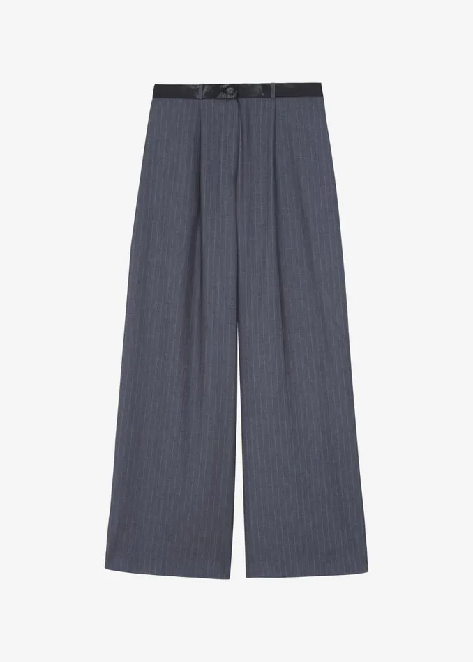 Women The Frankie Shop Bottoms Kerry Trousers Grey Pinstripe