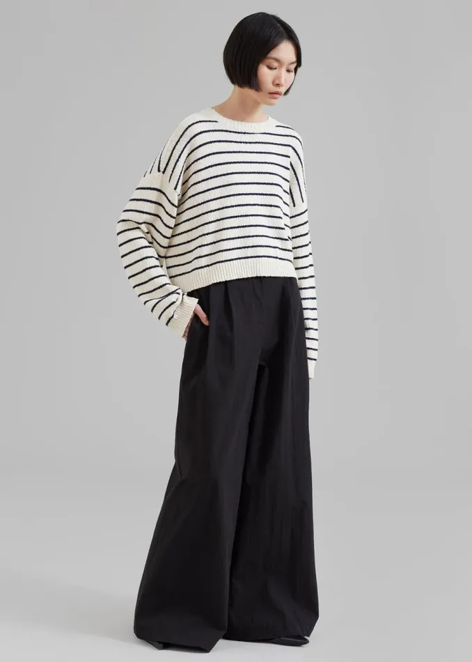 Women The Frankie Shop Bottoms Kiel Wide Pants Black