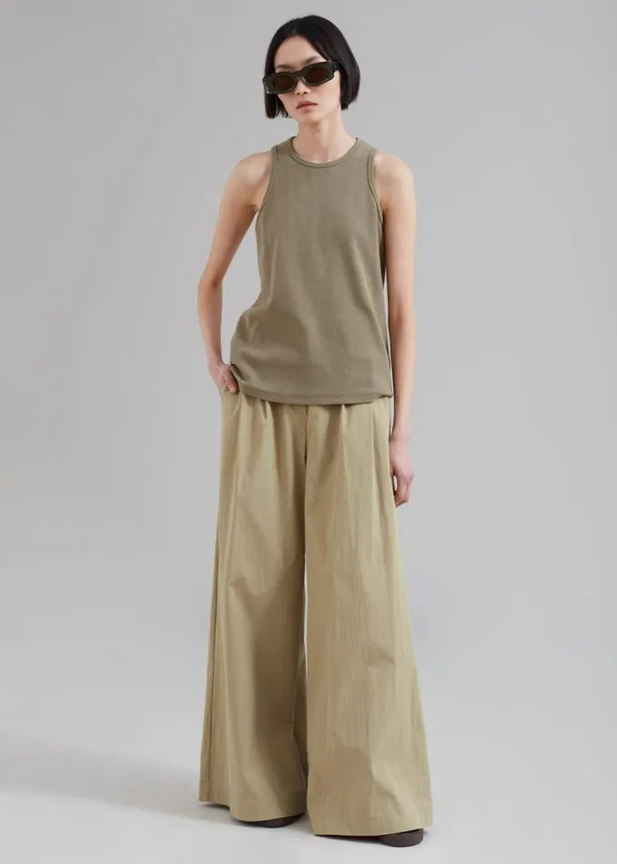 Women The Frankie Shop Bottoms Kiel Wide Pants Pale Khaki
