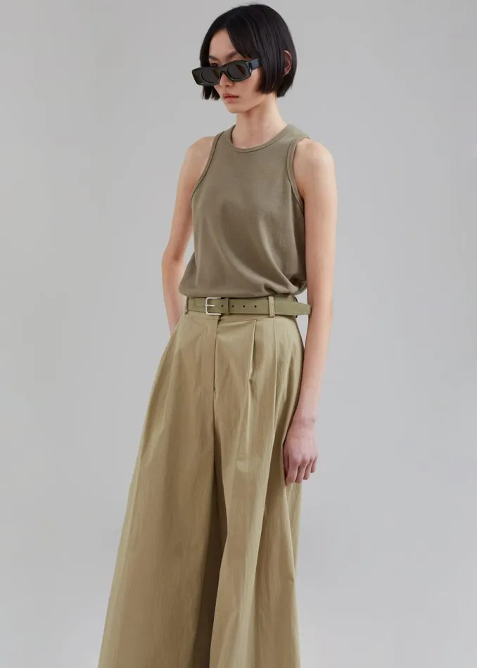 Women The Frankie Shop Bottoms Kiel Wide Pants Pale Khaki