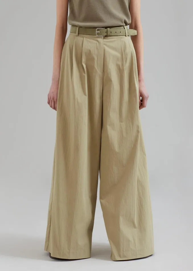 Women The Frankie Shop Bottoms Kiel Wide Pants Pale Khaki