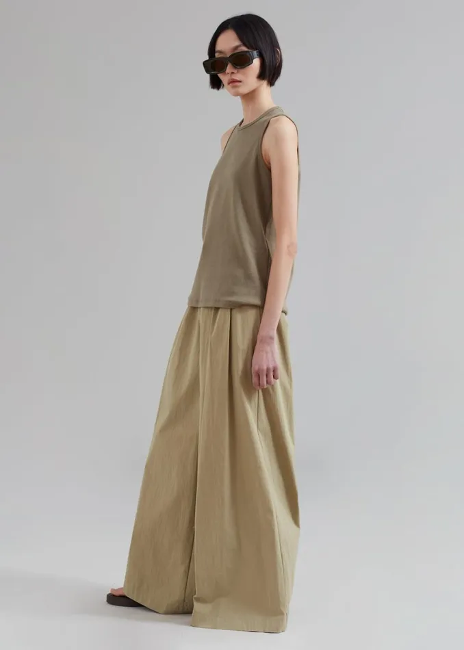 Women The Frankie Shop Bottoms Kiel Wide Pants Pale Khaki