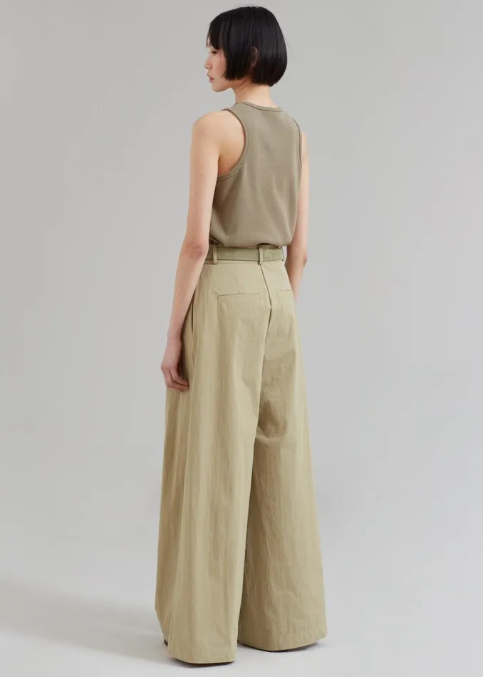 Women The Frankie Shop Bottoms Kiel Wide Pants Pale Khaki