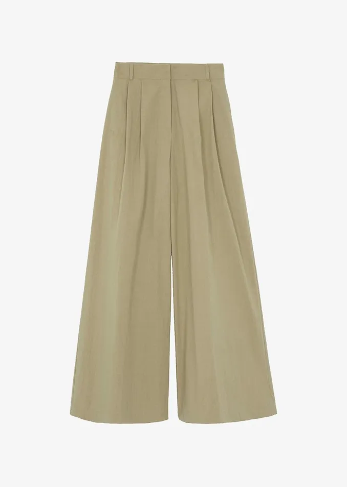 Women The Frankie Shop Bottoms Kiel Wide Pants Pale Khaki