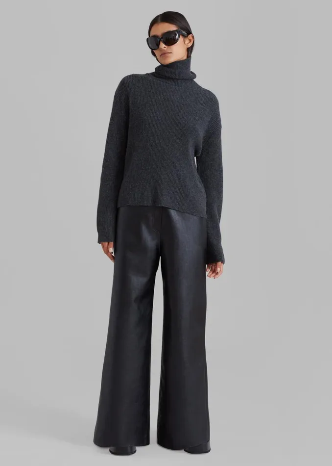 Women The Frankie Shop Bottoms Kira Wide Pants Black