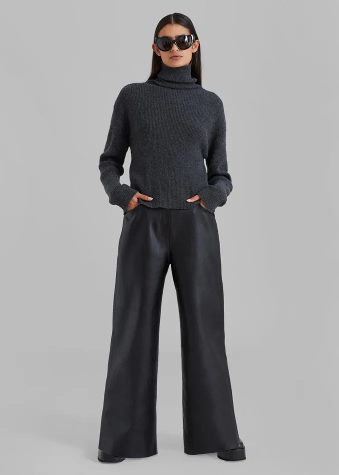Women The Frankie Shop Bottoms Kira Wide Pants Black