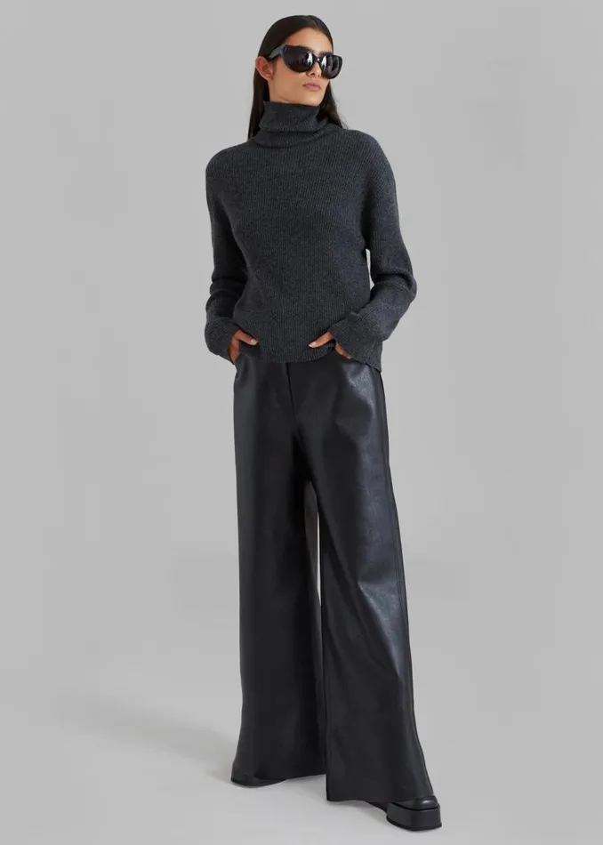Women The Frankie Shop Bottoms Kira Wide Pants Black