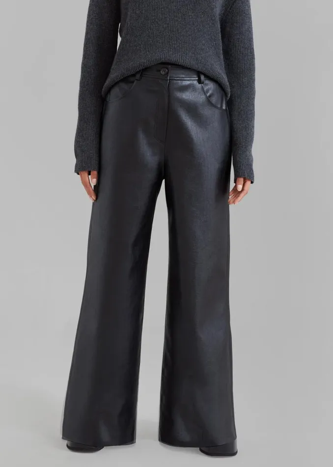 Women The Frankie Shop Bottoms Kira Wide Pants Black
