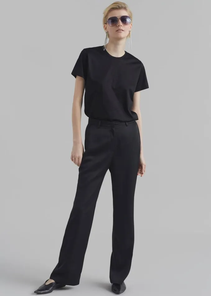 Women The Frankie Shop Bottoms Kit Satin Trousers Black