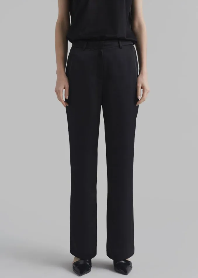 Women The Frankie Shop Bottoms Kit Satin Trousers Black