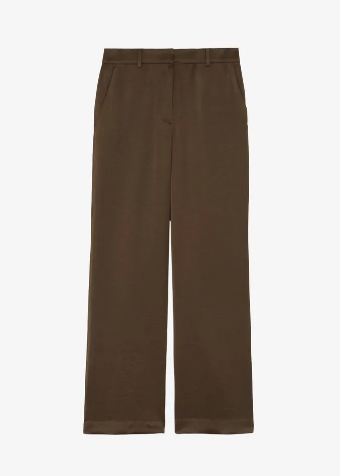 Women The Frankie Shop Bottoms Kit Satin Trousers Brown