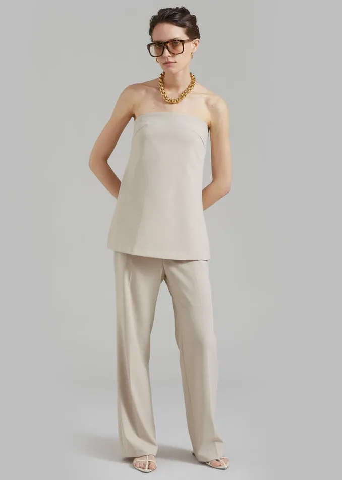 Women The Frankie Shop Bottoms Kit Trousers Beige