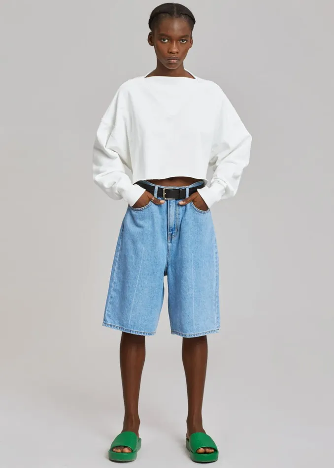 Women The Frankie Shop Bottoms Kyra Denim Short Worn Wash