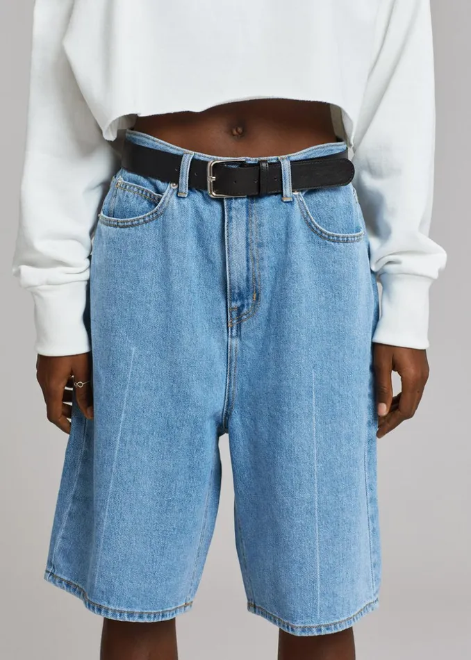 Women The Frankie Shop Bottoms Kyra Denim Short Worn Wash