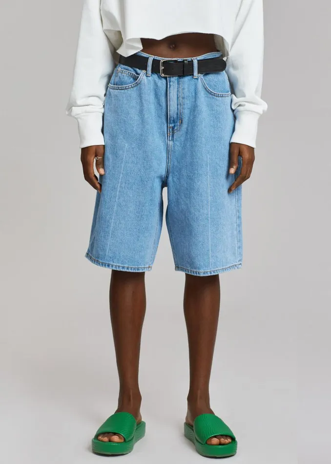Women The Frankie Shop Bottoms Kyra Denim Short Worn Wash