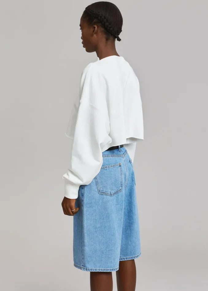 Women The Frankie Shop Bottoms Kyra Denim Short Worn Wash