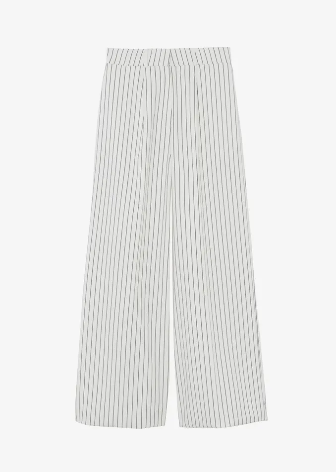Women The Frankie Shop Bottoms Landry Wide Leg Trousers Whiteblack Stripe