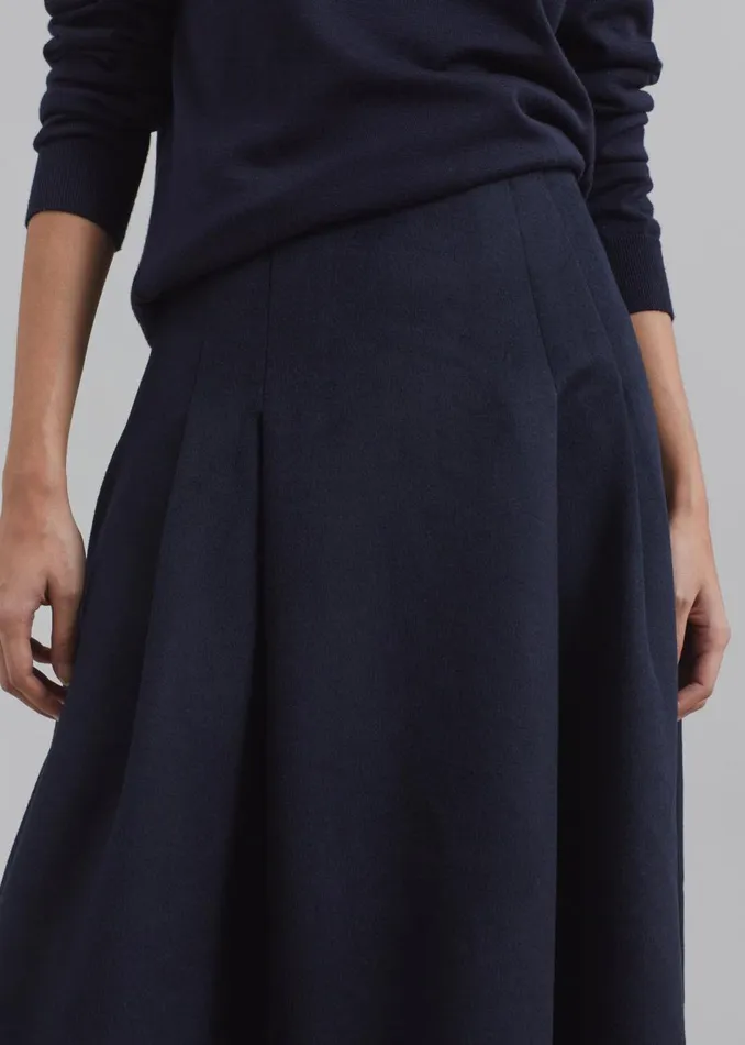 Women The Frankie Shop Bottoms Leila Flared Skirt Navy