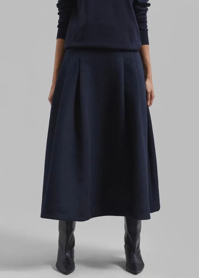 Women The Frankie Shop Bottoms Leila Flared Skirt Navy