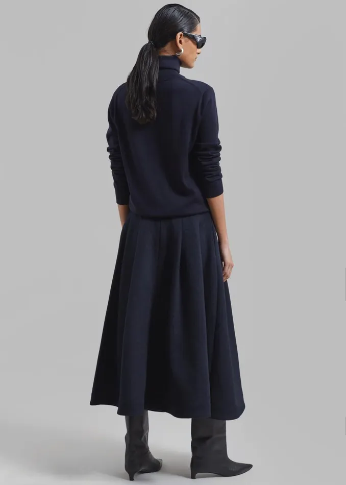 Women The Frankie Shop Bottoms Leila Flared Skirt Navy