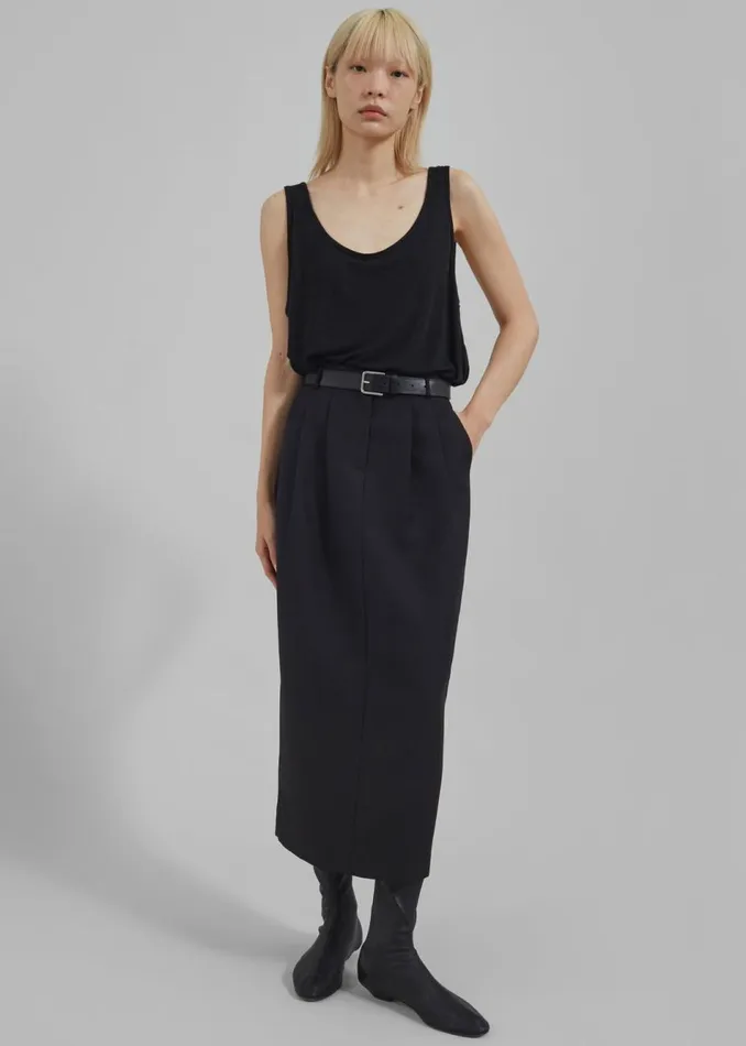 Women The Frankie Shop Bottoms Letty Midi Pencil Skirt Black