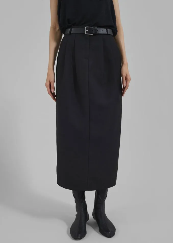 Women The Frankie Shop Bottoms Letty Midi Pencil Skirt Black