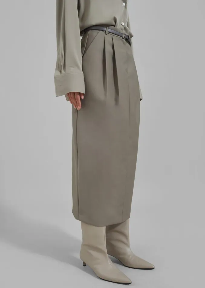 Women The Frankie Shop Bottoms Letty Midi Pencil Skirt Khaki