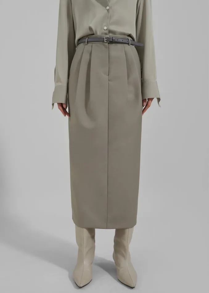 Women The Frankie Shop Bottoms Letty Midi Pencil Skirt Khaki