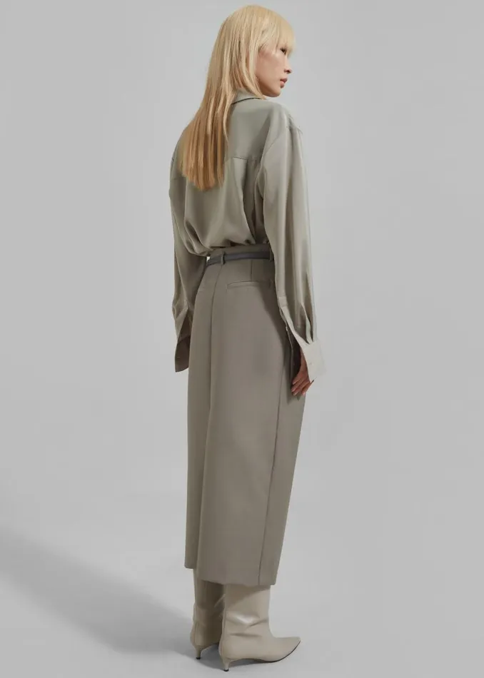 Women The Frankie Shop Bottoms Letty Midi Pencil Skirt Khaki
