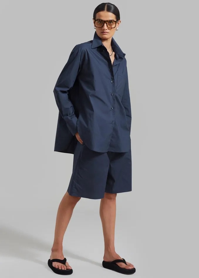 Women The Frankie Shop Bottoms Levi Bermuda Shorts Midnight Blue