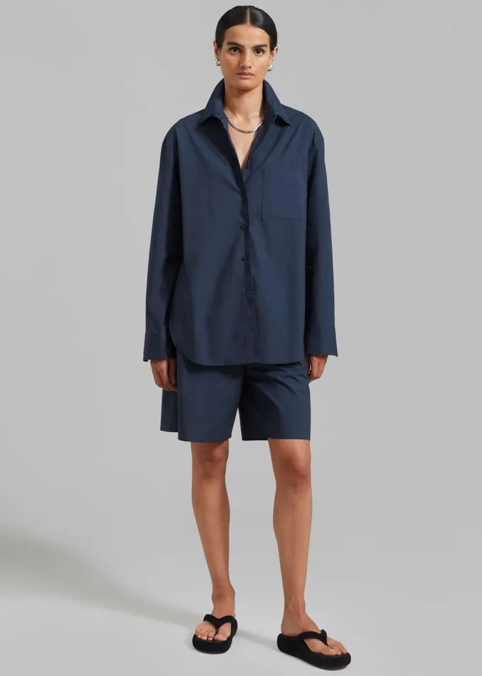 Women The Frankie Shop Bottoms Levi Bermuda Shorts Midnight Blue