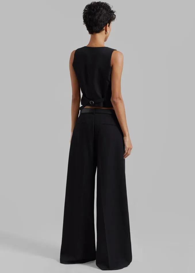 Women The Frankie Shop Bottoms Lillian Wide Trousers Black