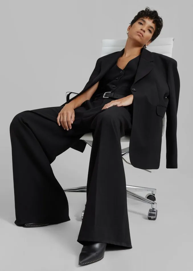 Women The Frankie Shop Bottoms Lillian Wide Trousers Black