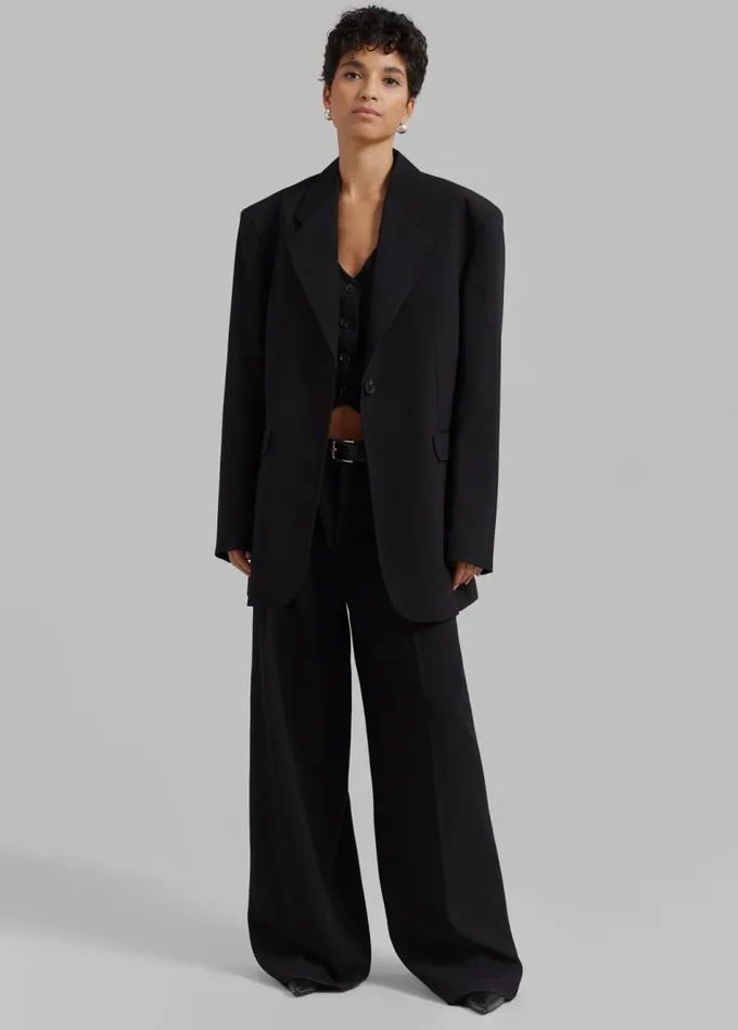 Women The Frankie Shop Bottoms Lillian Wide Trousers Black