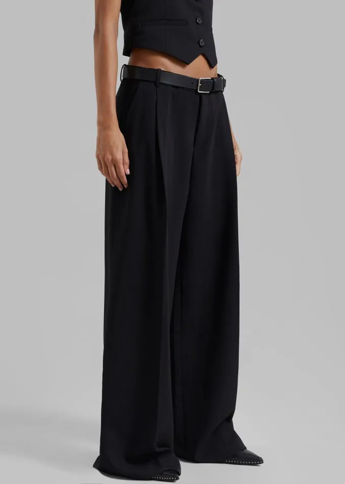 Women The Frankie Shop Bottoms Lillian Wide Trousers Black
