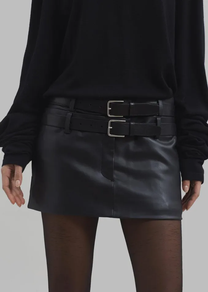 Women The Frankie Shop Bottoms Lola Faux Leather Mini Skirt Black