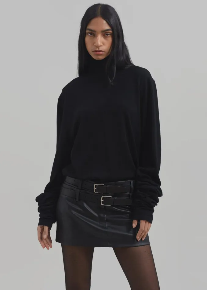 Women The Frankie Shop Bottoms Lola Faux Leather Mini Skirt Black