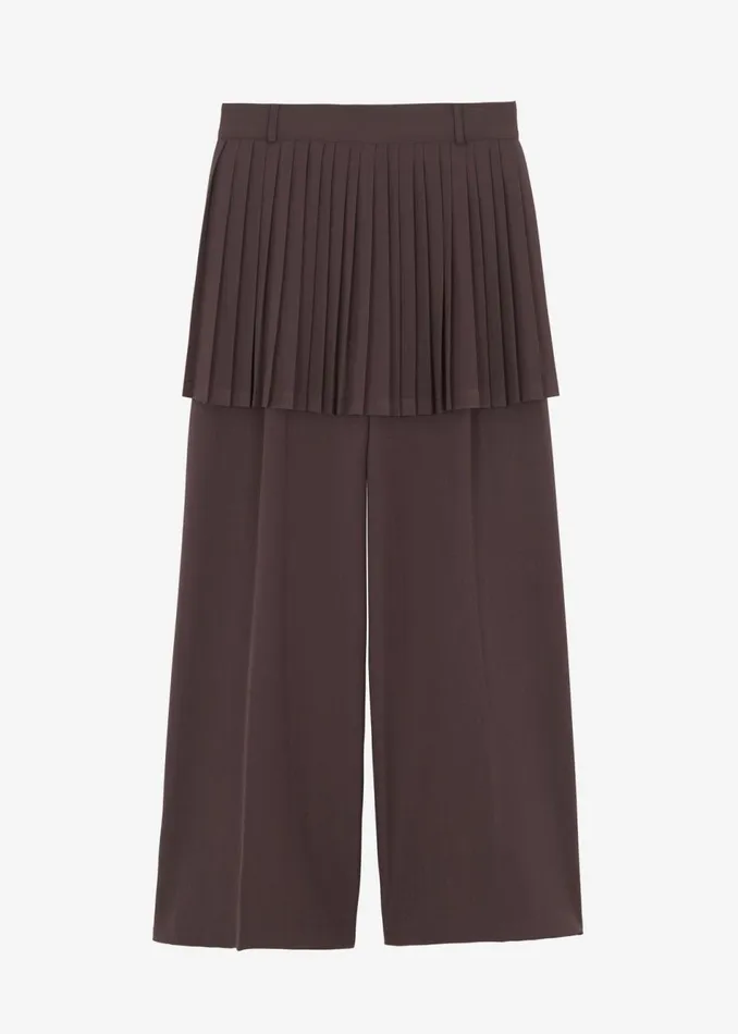Women The Frankie Shop Bottoms Lonnie Pleated Skirt Pants Brown
