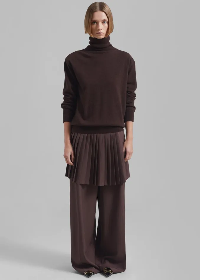Women The Frankie Shop Bottoms Lonnie Pleated Skirt Pants Brown