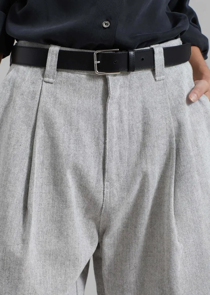 Women The Frankie Shop Bottoms Lou Denim Bermuda Shorts Grey