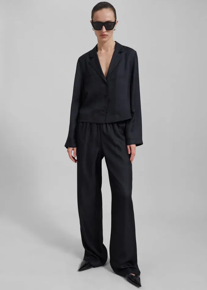 Women The Frankie Shop Bottoms Loulou Studio Alera Pants Black