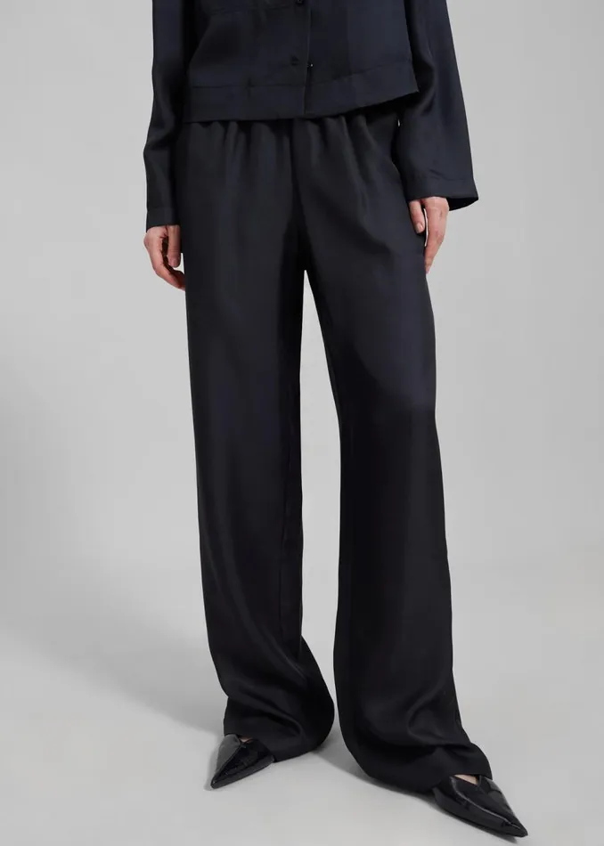 Women The Frankie Shop Bottoms Loulou Studio Alera Pants Black
