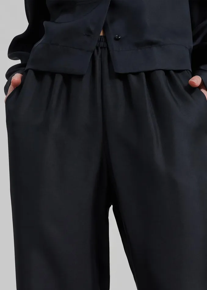 Women The Frankie Shop Bottoms Loulou Studio Alera Pants Black