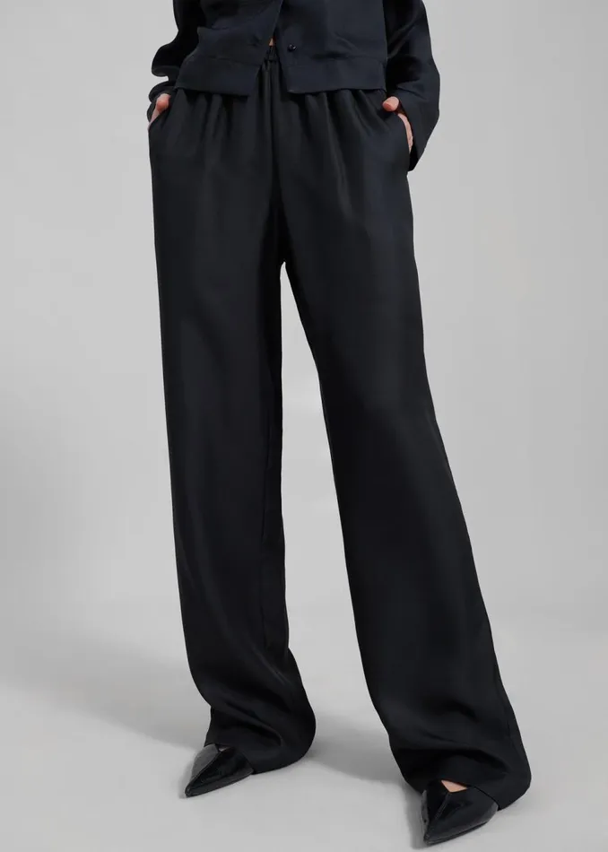 Women The Frankie Shop Bottoms Loulou Studio Alera Pants Black
