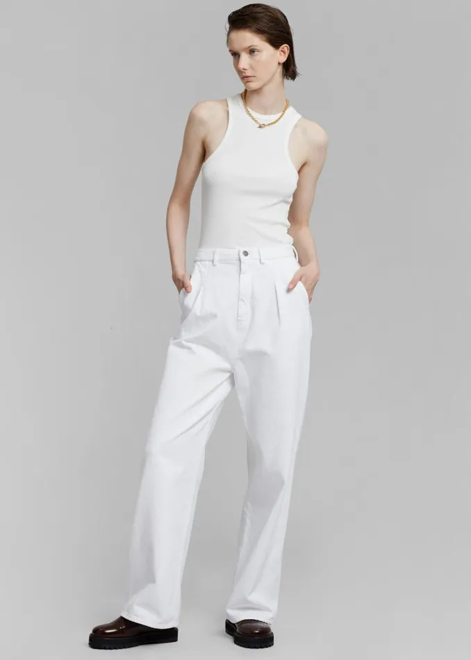 Women The Frankie Shop Bottoms Loulou Studio Attu Wide Leg Denim Ivory