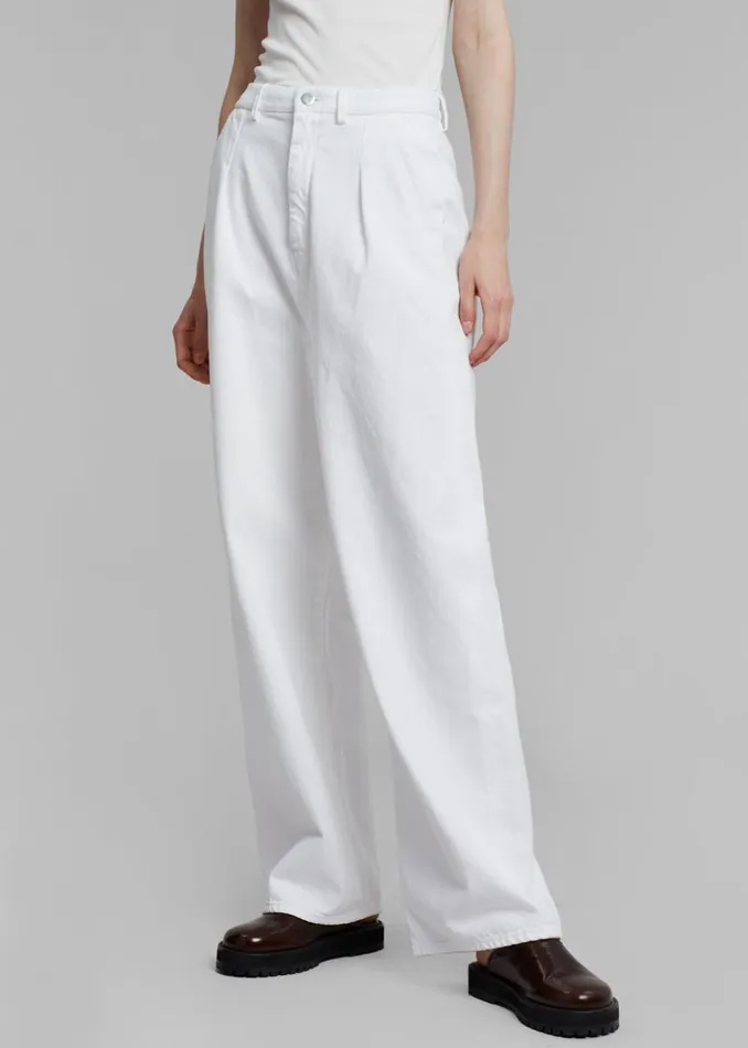 Women The Frankie Shop Bottoms Loulou Studio Attu Wide Leg Denim Ivory