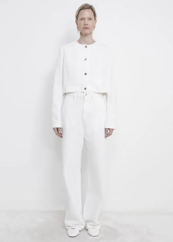 Women The Frankie Shop Bottoms Loulou Studio Attu Wide Leg Denim Ivory